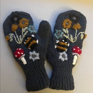 Hand Embroidered Mittens